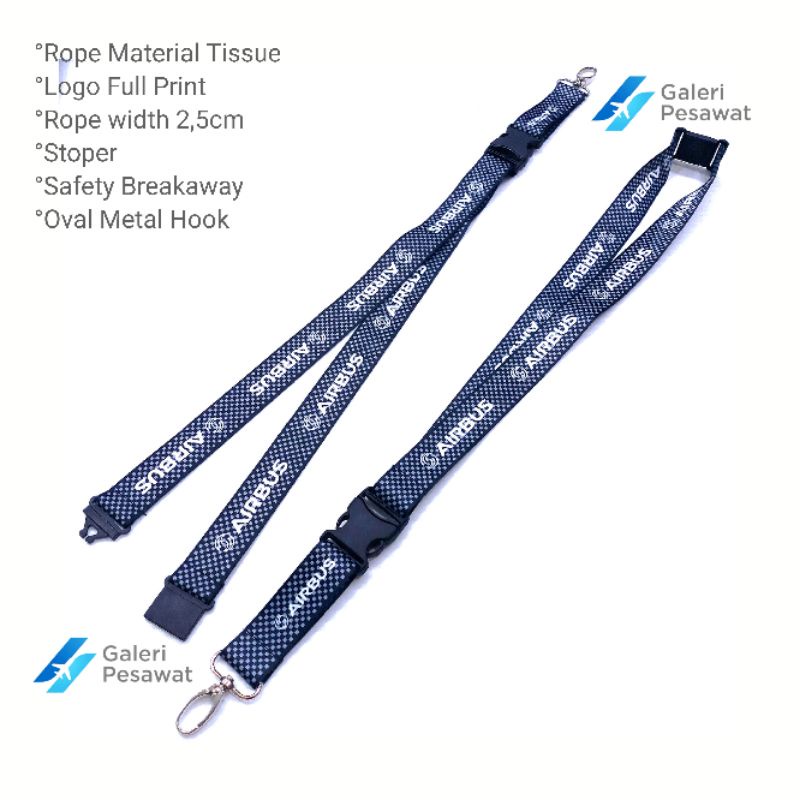 

Lanyard/Tali Gantungan ID Card Premium AIRBUS Carbon