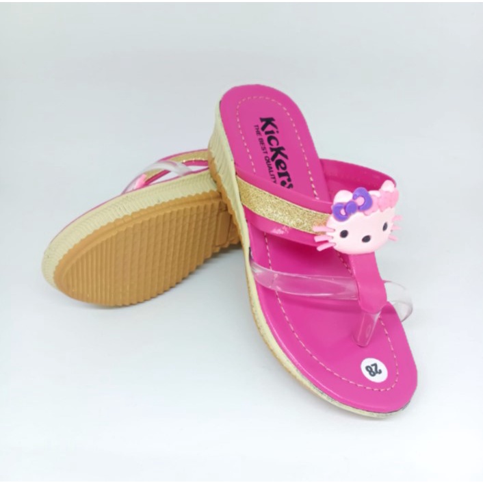 Sandal Anak Perempuan Kickers Jepit Wedges 26 - 35 HK Hak 3 Cm Casual Fashion N13