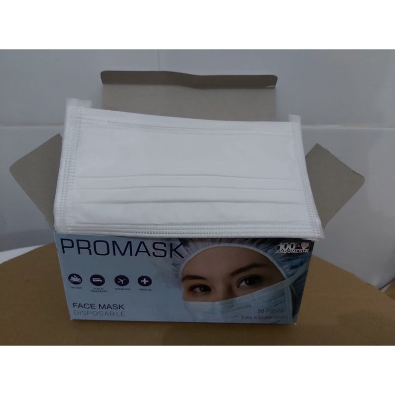 Masker medis PROMASK 3 ply PUTIH