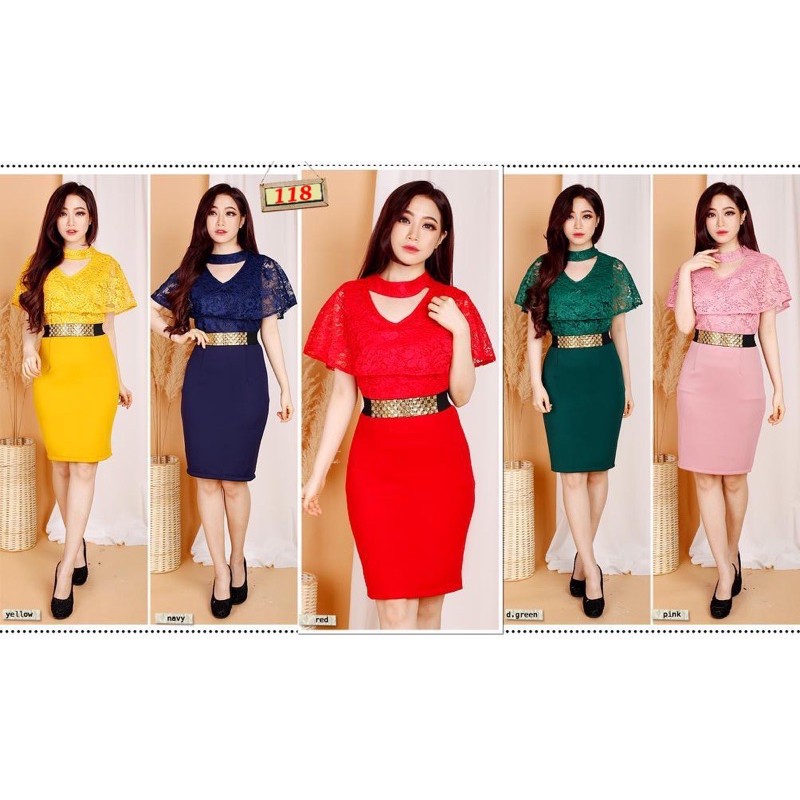 Kathryn collection # 118,  dres span scuba import premium kombinasi brukat gliter free belt