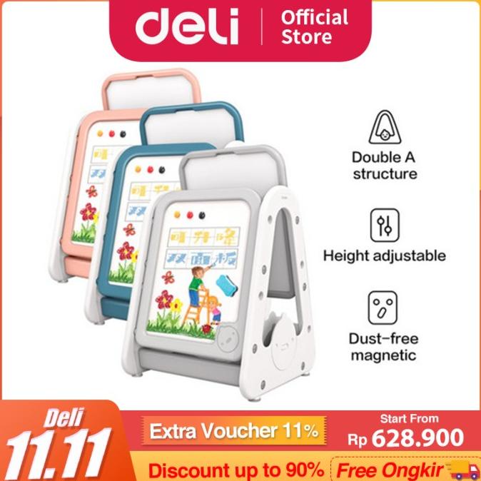 

Deli Papan Tulis Magnetik Lipat Bahan Plastik Untuk Anak-anak 50141 - Abu-abu
