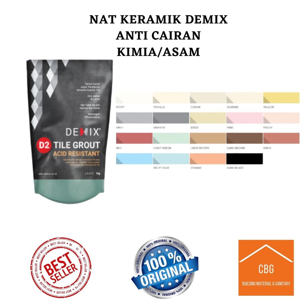 SEMEN NAT KERAMIK DEMIX  D2 ANTI CAIRAN KIMIA/ANTI ACID