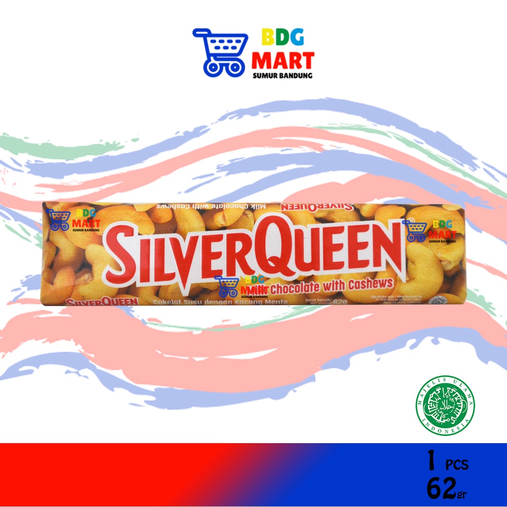 

SilverQueen Cashew Coklat Susu Dengan Kacang Mede Halal MUI - 65gr