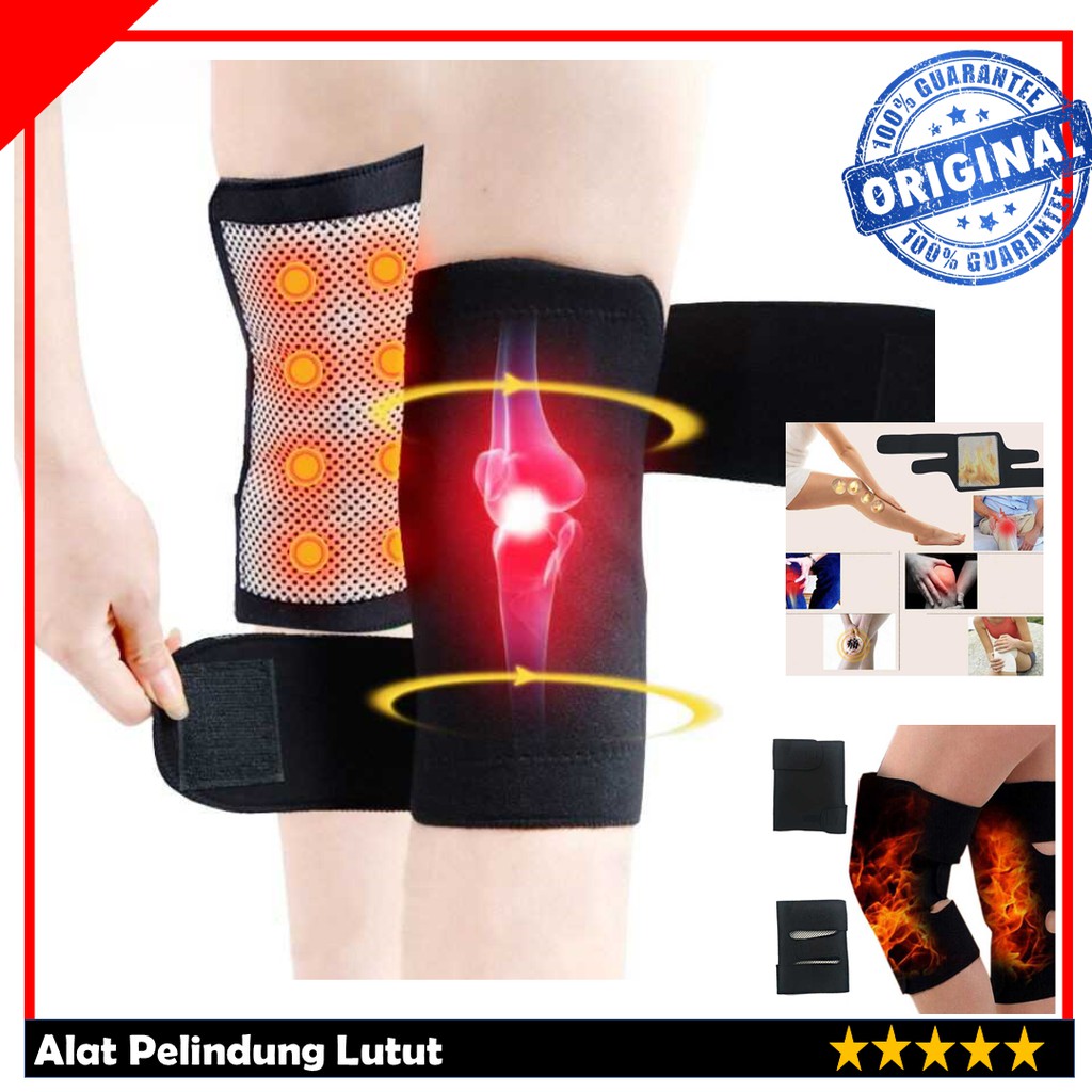 Alat Terapi Lutut Magnetik Pelindung Sakit Lutut Olahraga Lari Futsal Bola Knee Pad Relaksasi