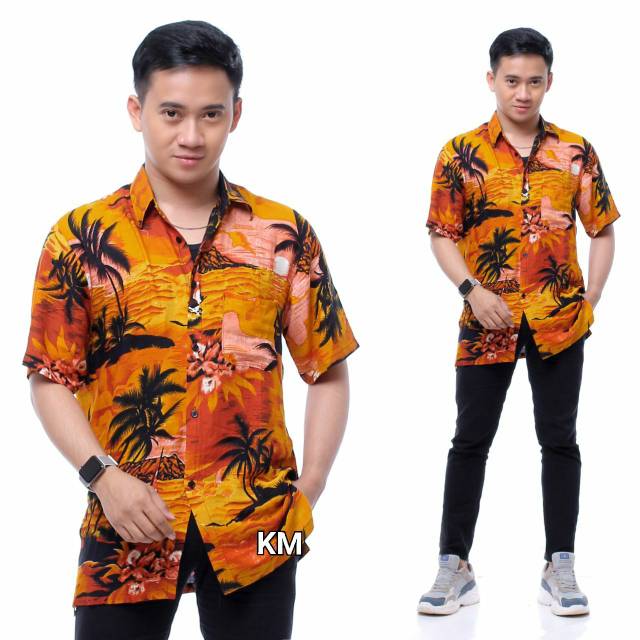 Batik pantai HEM BATIK MOTIF PANTAI BAHAN RAYON SUPER