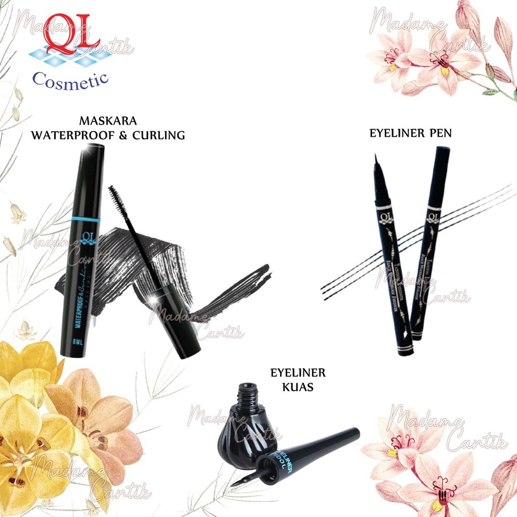 ✿ MADAME ✿ QL MAKE UP MASCARA EYELINER WATERPROOF &amp; CURLING BPOM