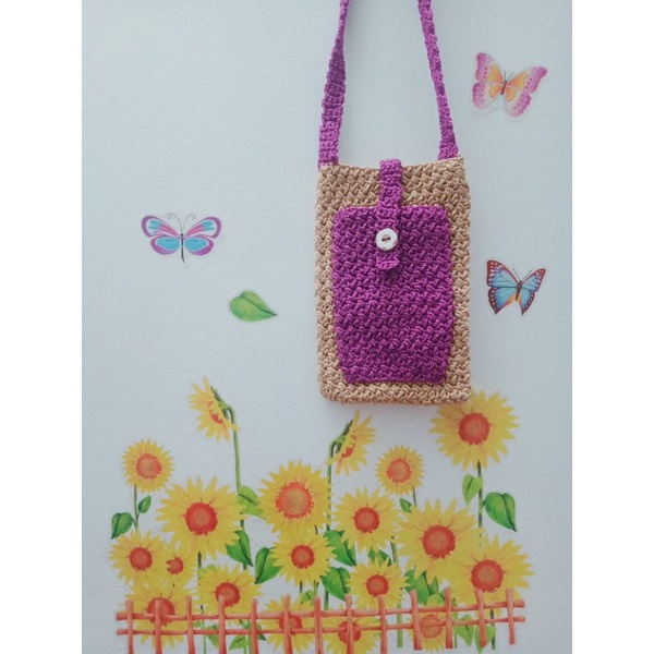 Tas Rajut Hp - Tas Hp - Sarung Hp Rajut | motif kacang _ limited editiion