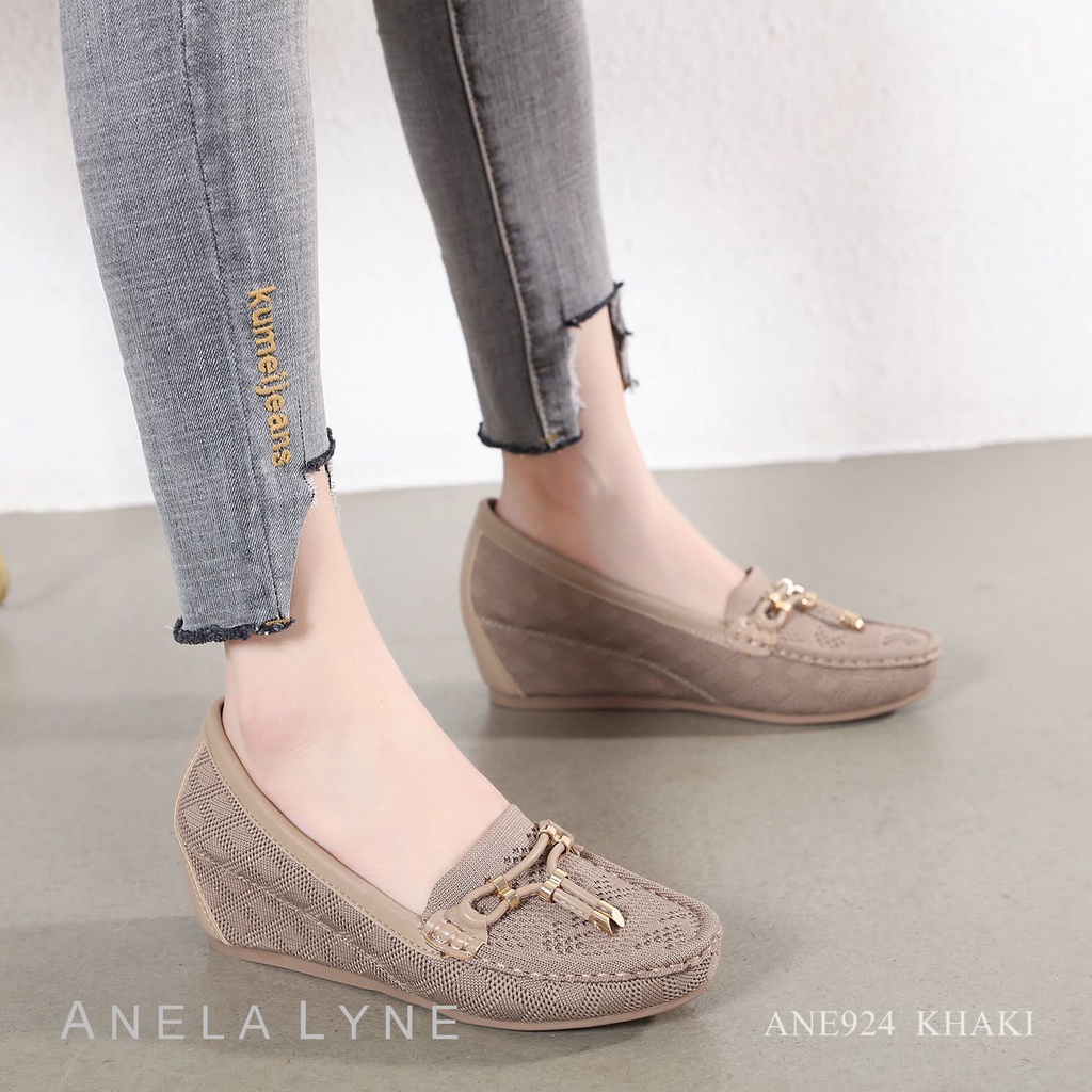 ANELA LYNE AURORA SEPATU WEDGES KANVAS SHOES ANE924 ORIGINAL