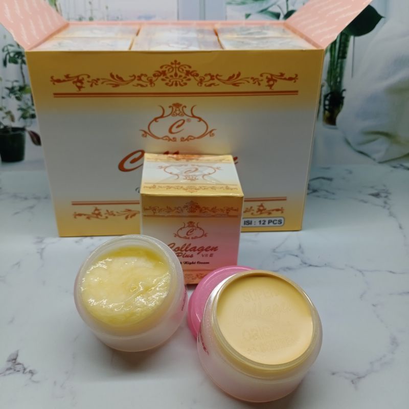 {12 PCS} CREAM COLLAGEN SUSUN SIANG MALAM ORIGINAL IMPORT MALAYSIA | SIANG MALAM
