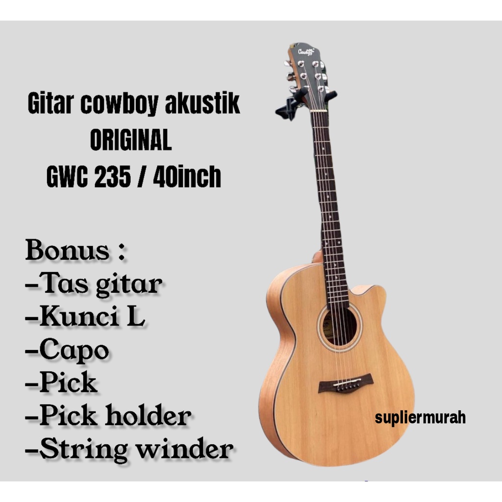 gitar cowboy akustik GWC 235 ukuran 40 inch guitar accoustic ORIGINAL