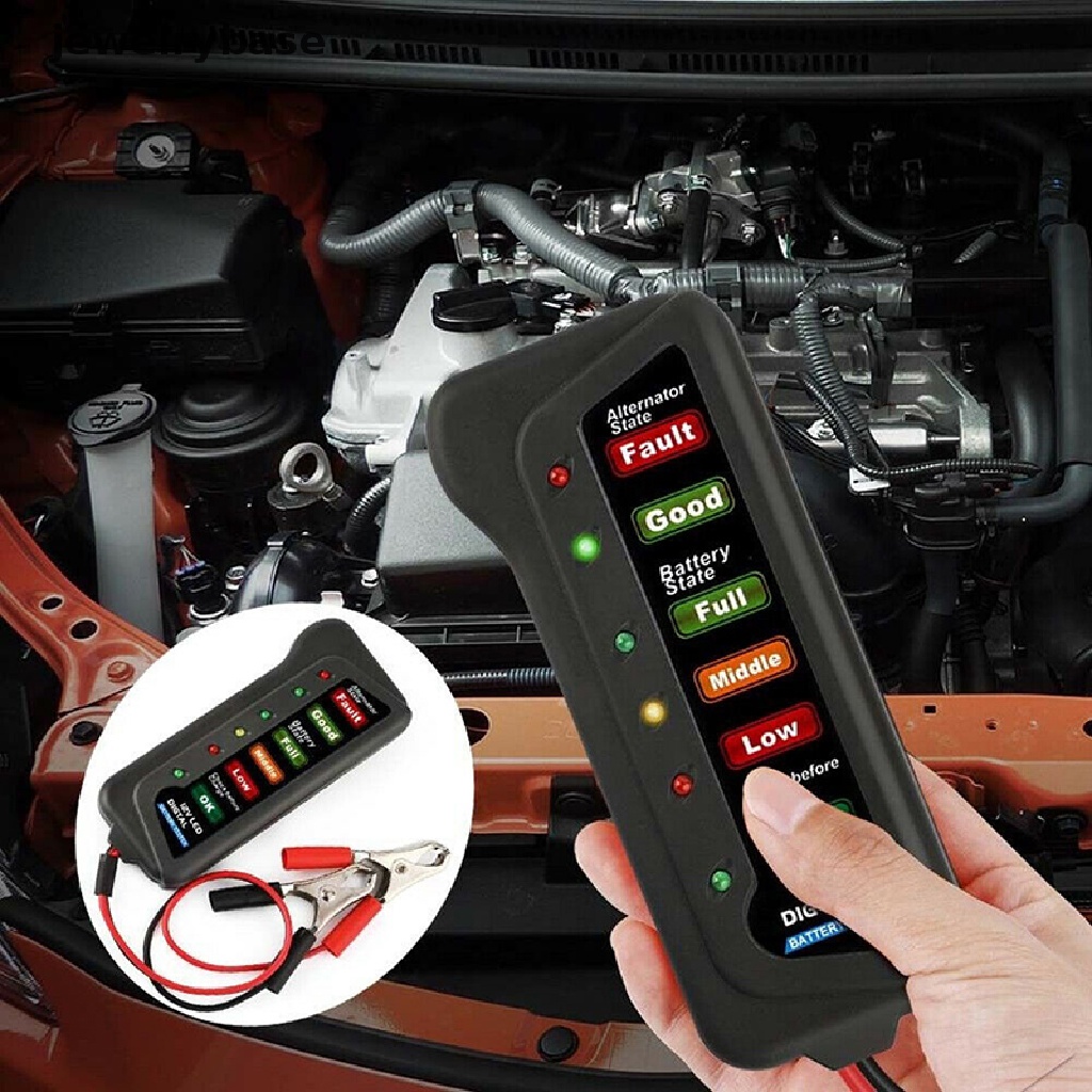 Base - Alat Diagnostik Alternator Baterai Digital 12V Dengan 6 Lampu LED Untuk Mobil