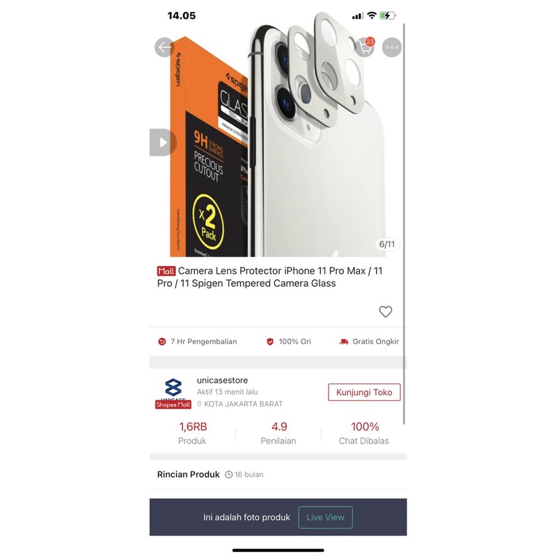 Spigen Temperred Camera Glass Camera Lens Protector Iphone 11 White