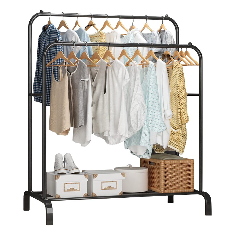 Rak Stand Hanger Double Stand Hanger Gawang beban 40kg Gantungan Baju Gantungan Pakaian Serbaguna WHFURNITURE