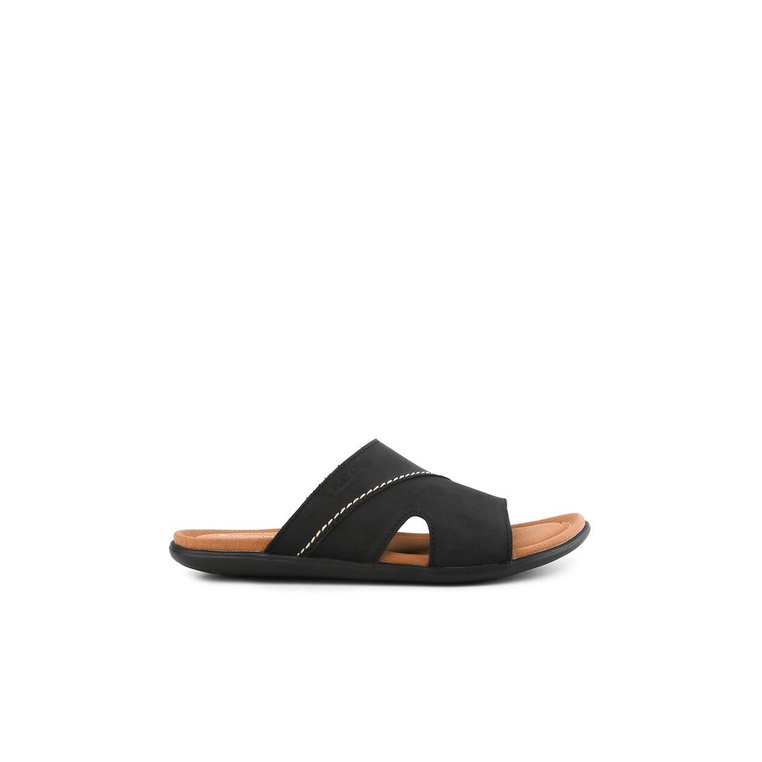 PL51 SANDAL SLIDE PLAYBOY PRIA ORIGINAL CASUAL KULIT BRANDED HITAM