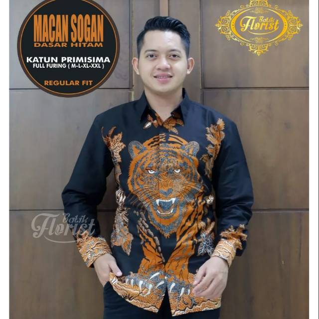 Kemeja Batik Pria Lengan Panjang MACAN SOGAN