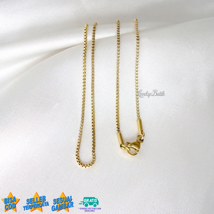 Lovelybutik - Kalung Titanium Anti Karat Rantai Kalung Anak-Anak Titanium Model Terbaru Rantai Italy Milano Panjang Rantai 35 Cm