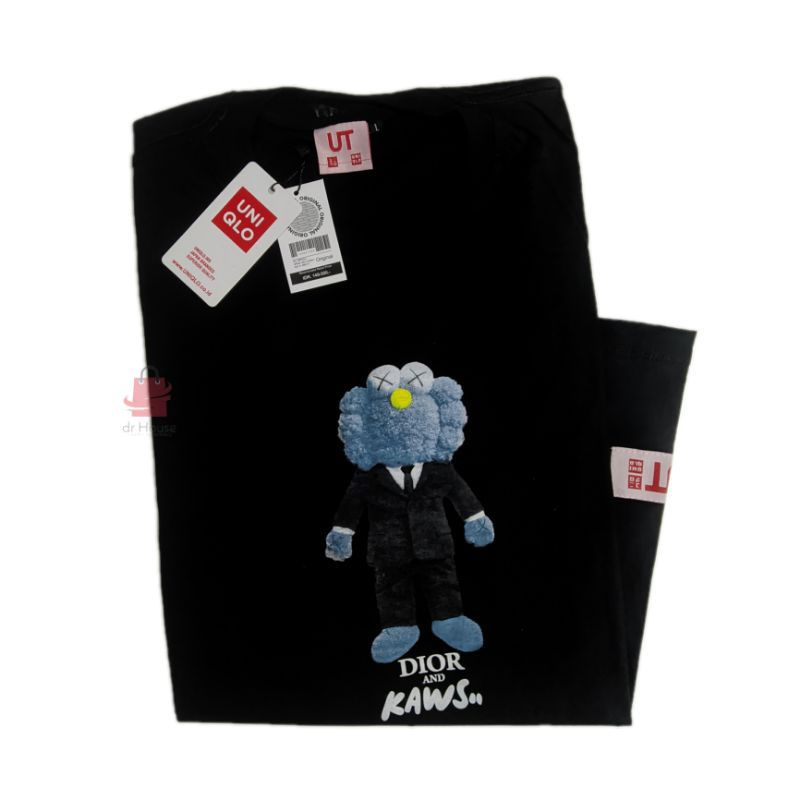 T-shirt Black dan putih Uniqlo Nobita / baju distro atasan terpopuler terlaris pria wanita pakaian dewasa unisex-Dior