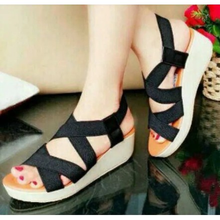 Sepatu wedges stella wanita model gucci santai main jalan formal non formal cewek cantik lucu murah.