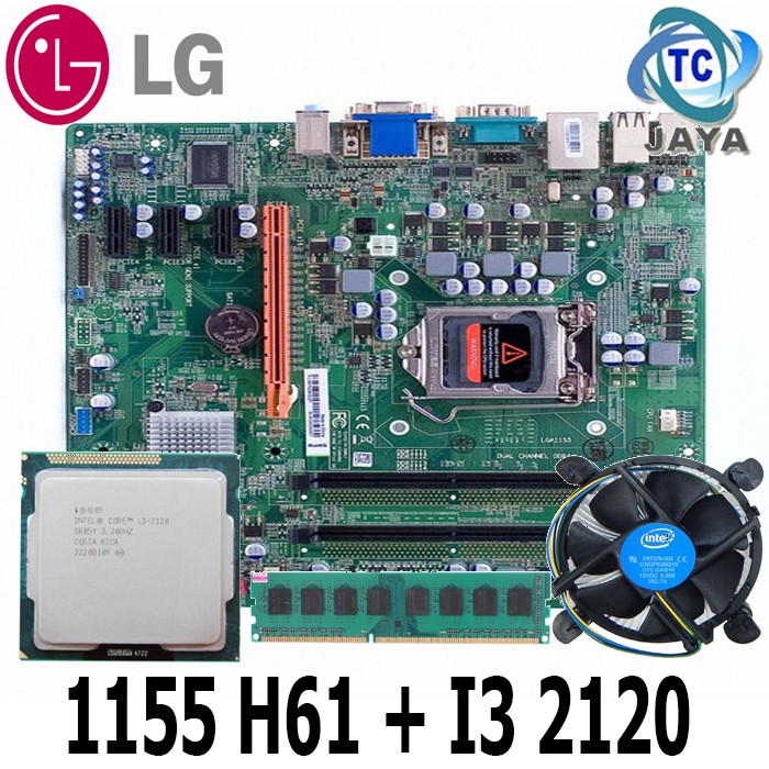 Paket Mobo Intel LGA 1155 H61 LG / OEM Plus Processor I3 2120 + RAM