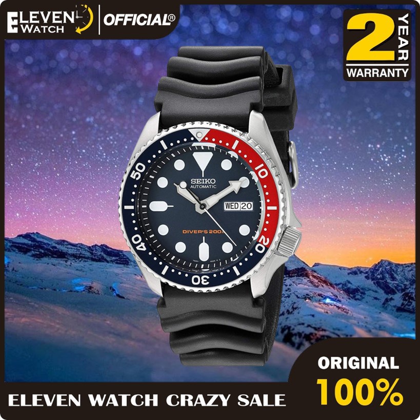 [Promo] Jam Tangan Pria Seiko Diver SKX009K1 Deep Blue Dial Black Pepsi Bezel Automatic Original Gar