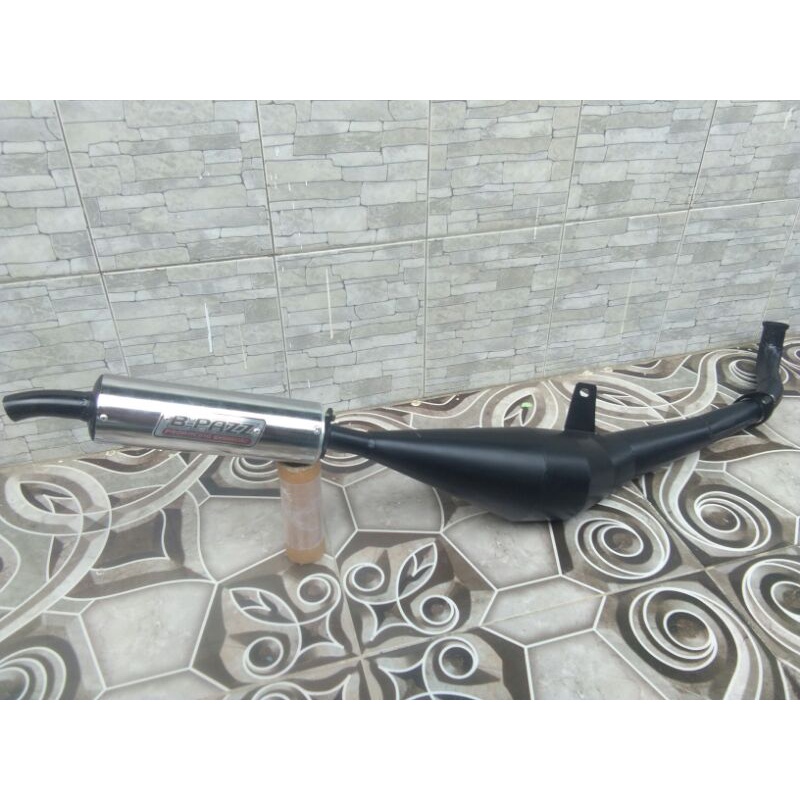 Knalpot  racing FIZ R full croom  RC100 tornado zigma alfa satria 2tak-Sigma hitam