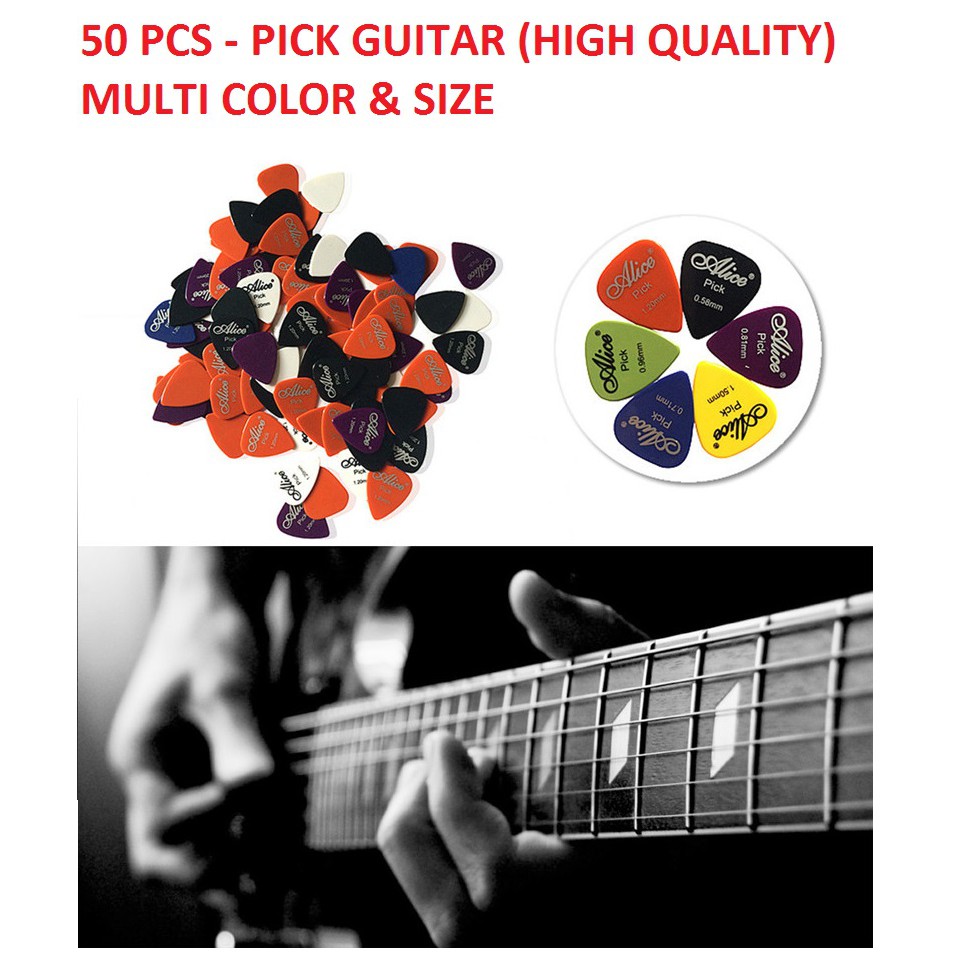 (50 PCS)PICK GITAR AKUSTIK MULTI WARNA DAN UKURAN