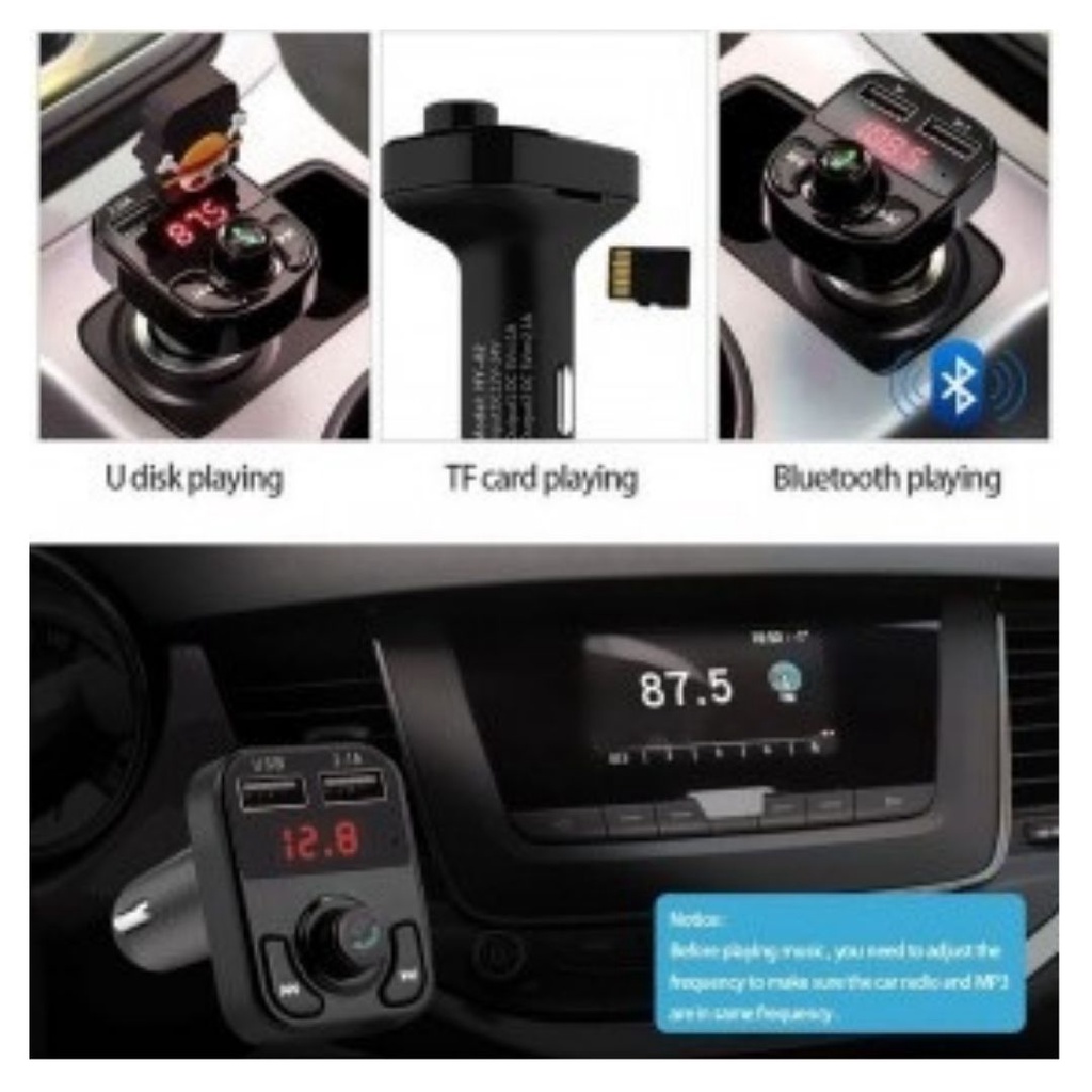 FM Modulator Bluetooth Audio Receiver Transmitter Handsfree 2 USB Car Charger 111