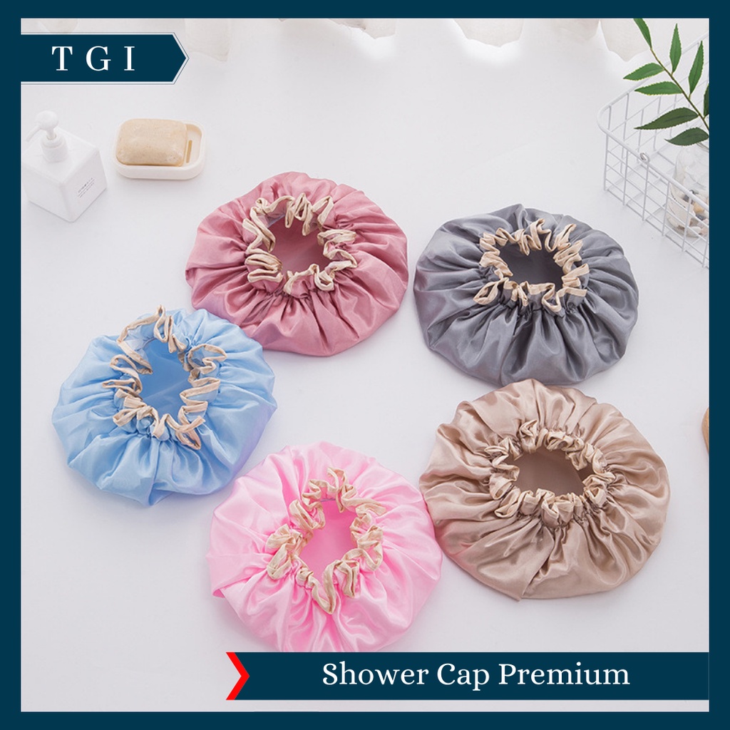 TGI - TOPI MANDI |SHOWER CAP PREMIUM | TOPI MANDI WATERPROOF | HAIR CAP PENUTUP KEPALA | SHOWER CUP CAP MANDI CREAMBATH PLASTIK TUUTP KEPALA TOPI MANDI SHOWERCUP SHOWERCAP PREMIUM