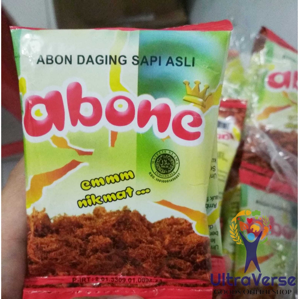 

Abon Sapi ABONE Renceng Sachet 20 gram 20 bungkus Abon Halal Renceng Saset