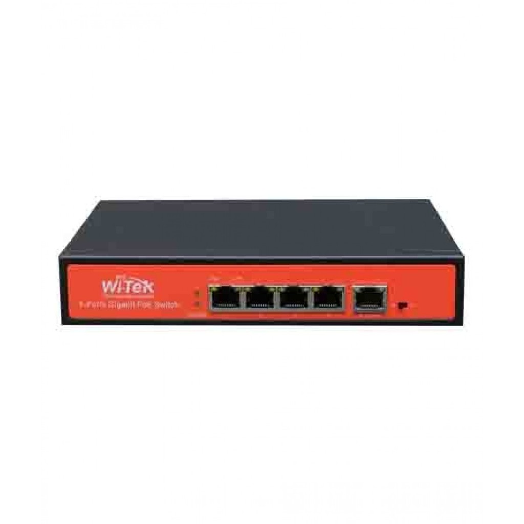 WI-TEK WI-PS305G 6-Port 48V Gigabit Ports PoE Switch with 4-Port PoE