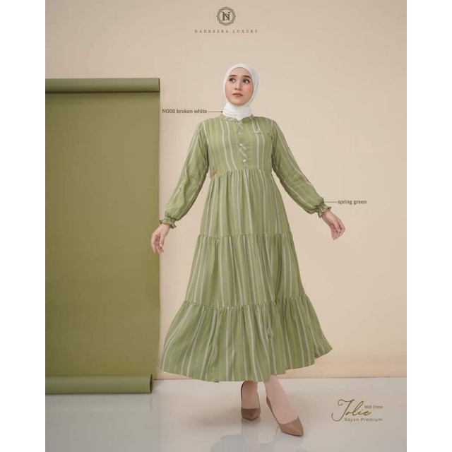 (Cod) Jolie Midi Dress Nadheera Luxury || Midi Dress || Gamis Midi Bahan Rayon Premium || Gamis Kond