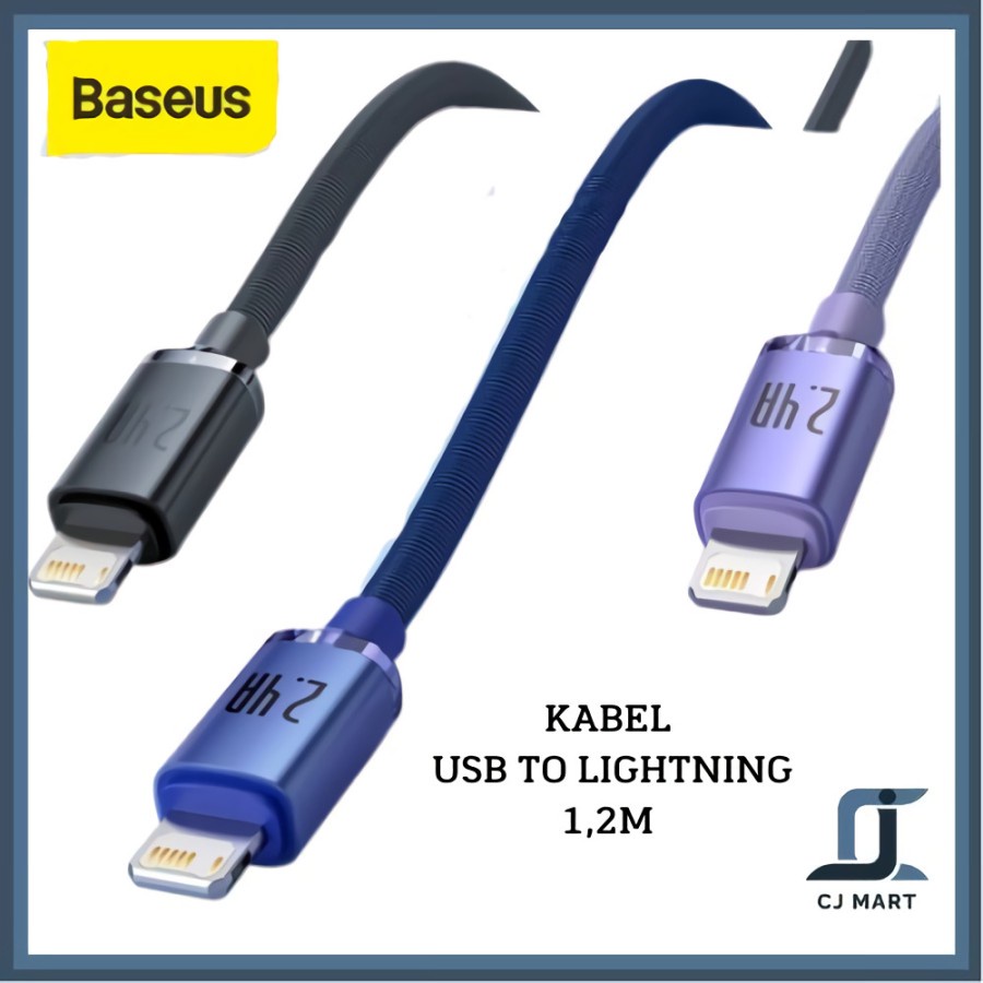 KABEL DATA IPHONE BASEUS CABLE USB TO LIGHTNING FAST CHARGING 2.4A