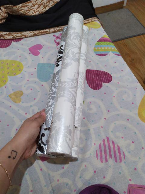 Home Wallpaper - Wallpaper Dinding Sticker Motif Batik Biru Ukuran 45cm X 10m