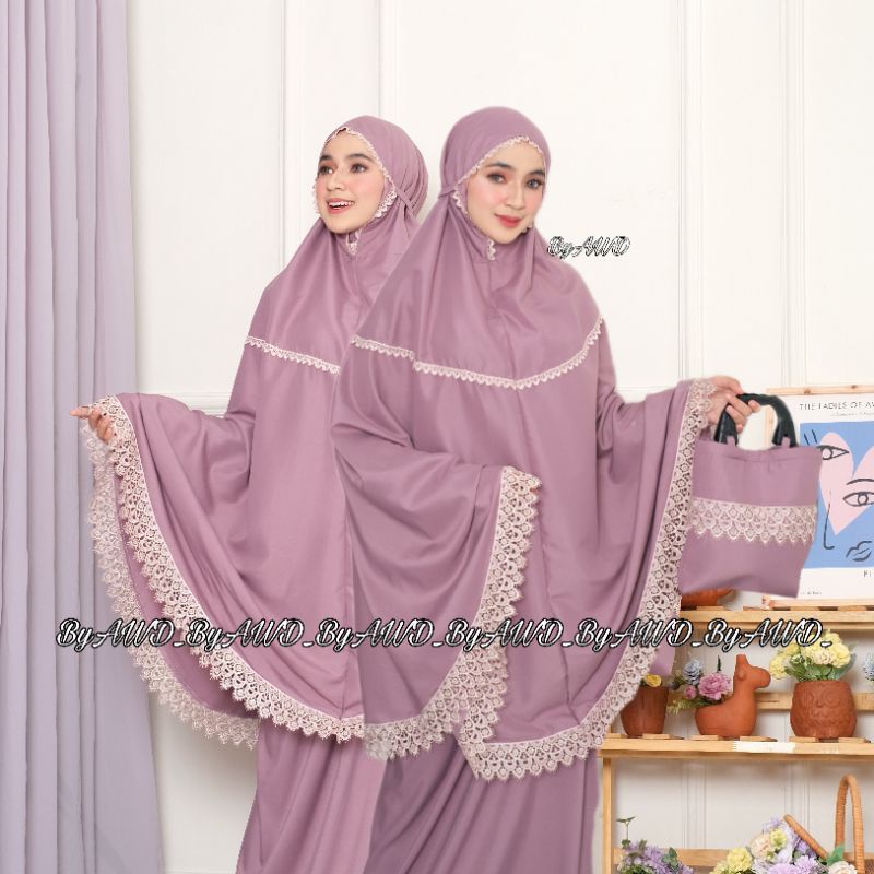 mukena dewasa renda zipper mewah SAMANTHA Series