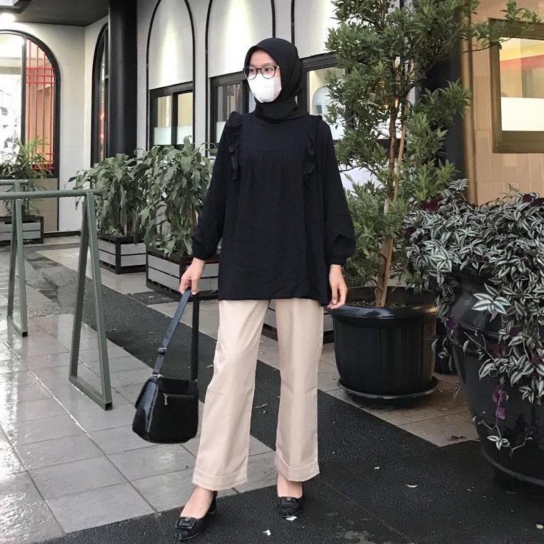 BEFAST - ZEC OOTD Celana JIZLA / Aghie American Drill / Celana Panjang Bahan / Celana Panjang Casual / Celana Panjang Terbaru / Celana OOTD Wanita Kekinian