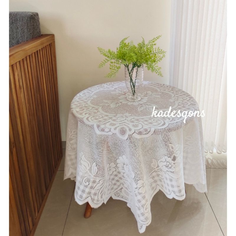 Taplak meja bulat. Taplak meja makan kain embos import . taplak panjang perabot rumah minimalis mewa