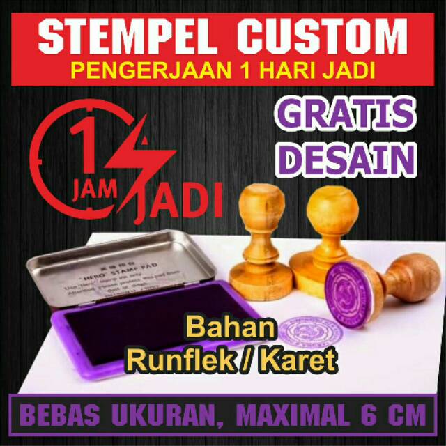 

Termurah!! Stempel Runaflek Ukuran Bebas