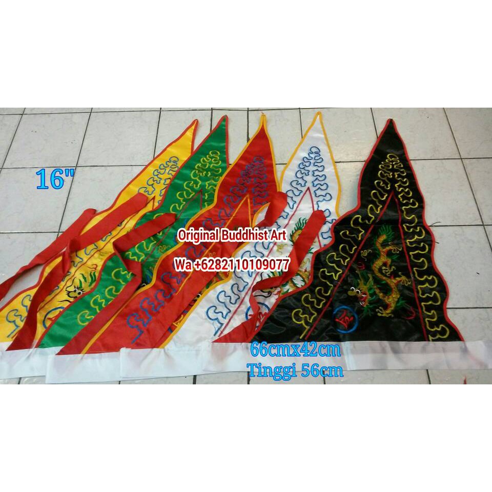 bendera naga pancawarna / bendera naga 5 warna 16"