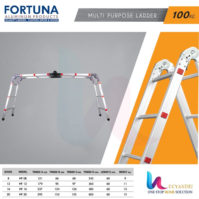 Tangga Multipurpose ARAMIS MF 12 Tangga Lipat Premium Fortuna