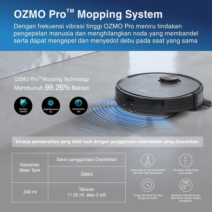 DEEBOT OZMO T8 AIVI Robot Vacuum Mopping Mapping Multi-Floor Vakum Pel