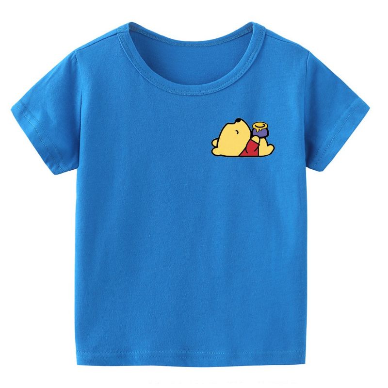 Kaos Anak Unisex Cowo-Cwe Winnie Pooh Baju Oblong Anak Usia 2 Sampai 10thn Baju Anak Anak