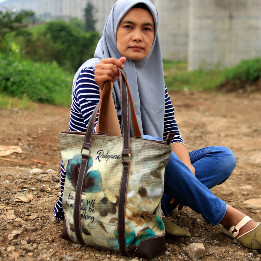 Tote Bag Kanvas Printing Full Motip Tas jinjing Tas tenteng RubyNine