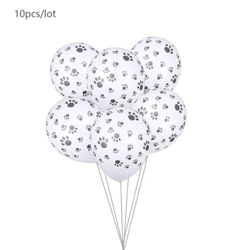 10pcs Balon Latex Motif Print Telapak Kaki Anjing Ukuran 12 Inci Untuk Dekorasi Pesta baby Shower