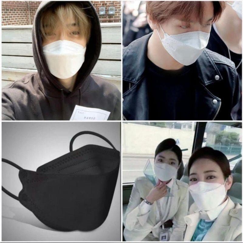 Ready Masker Wajah KF94 1bungkus isi 10 masker bisa cuci pakai putih hitam