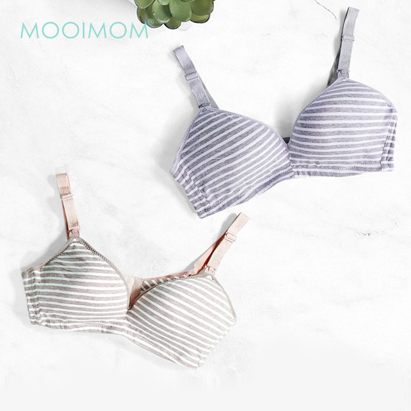 Bra Menyusui & Hamil | MOOIMOM Anti-Sagging Pregnant Maternity Nursing Stripes Bra-7