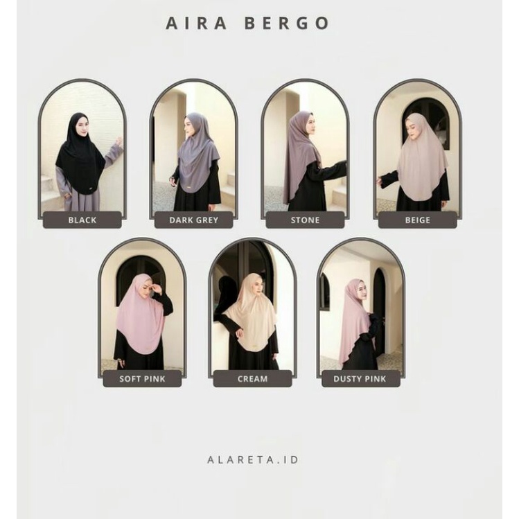 aira bergo alareta dark grey stone black beige Dusty pink