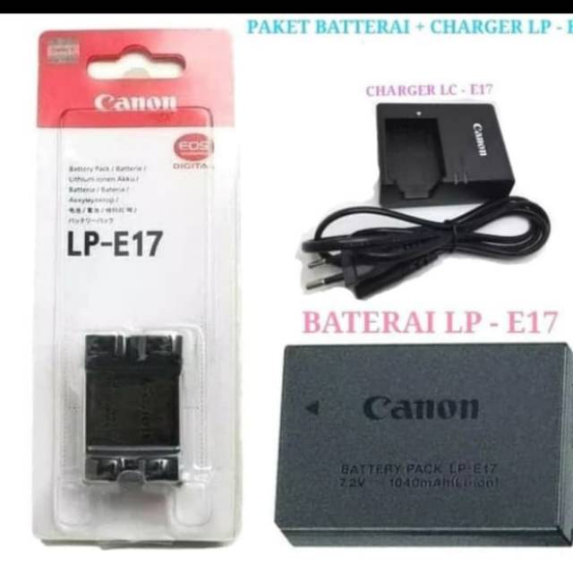 Batre baterai canon dan charger kamera canon eos M3 M5 M6 750D 760D