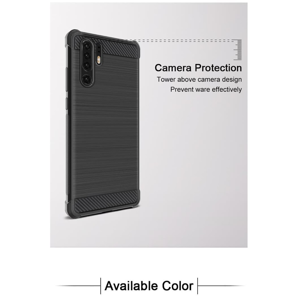 Huawei P30 / P30 Pro / P30 Lite Soft Case Brushed Carbon Anti Knock - Hitam