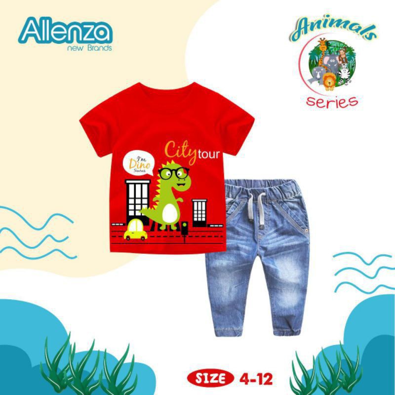 SALE❗Setelan Allenza.id"Flower&Animal"/Setelan jeans Anak Murah