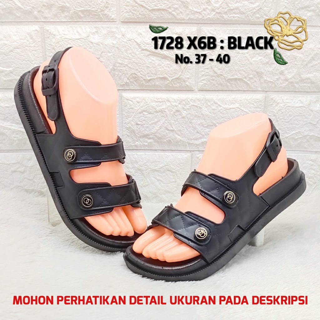 (COD) Sandal Gunung Wanita Tali Dua Hitam Balance 1728-X6B